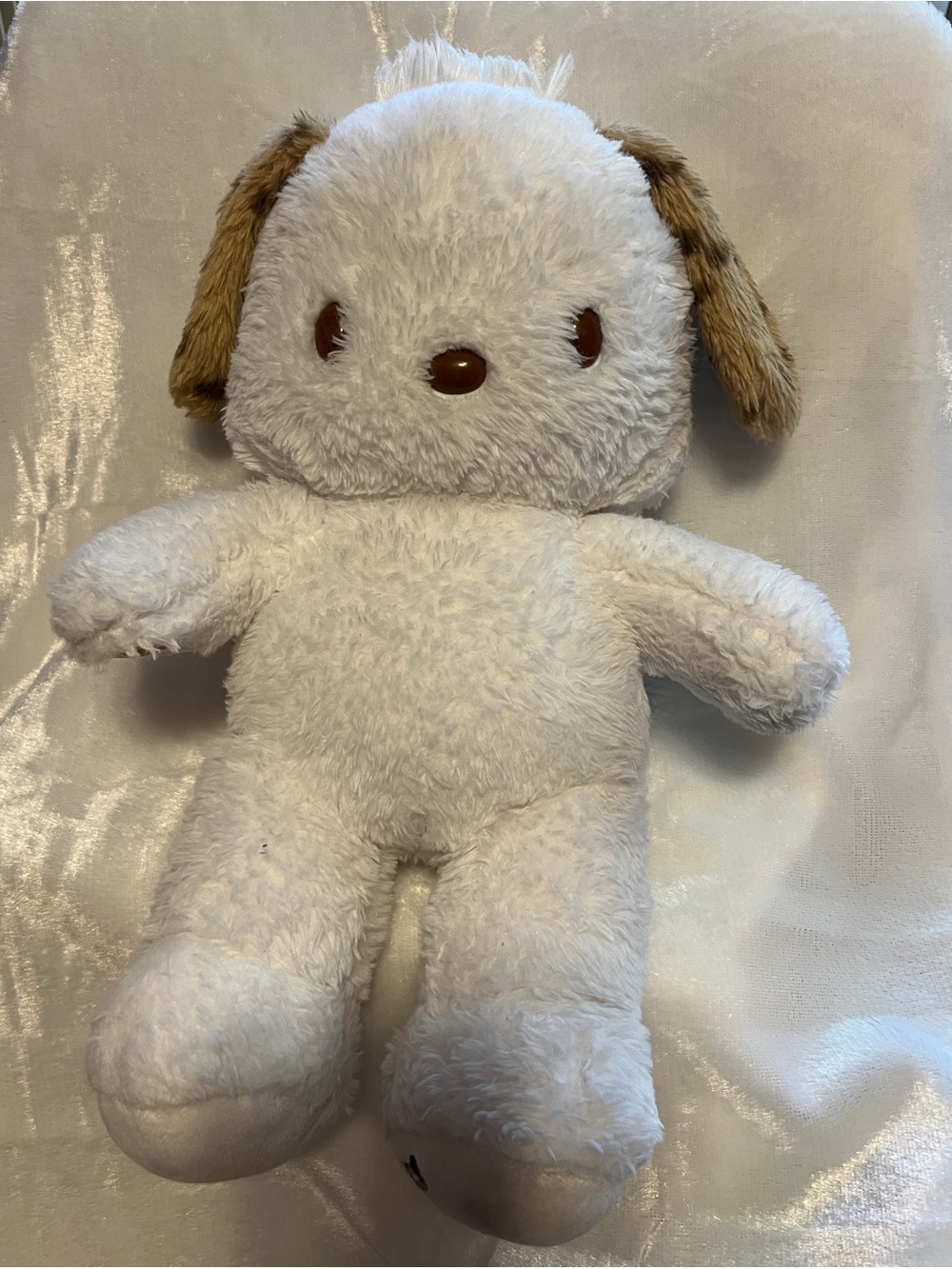 Build-A-Bear White Plush Puppy with Brown Ears and Brown Eyes Hello Kitty